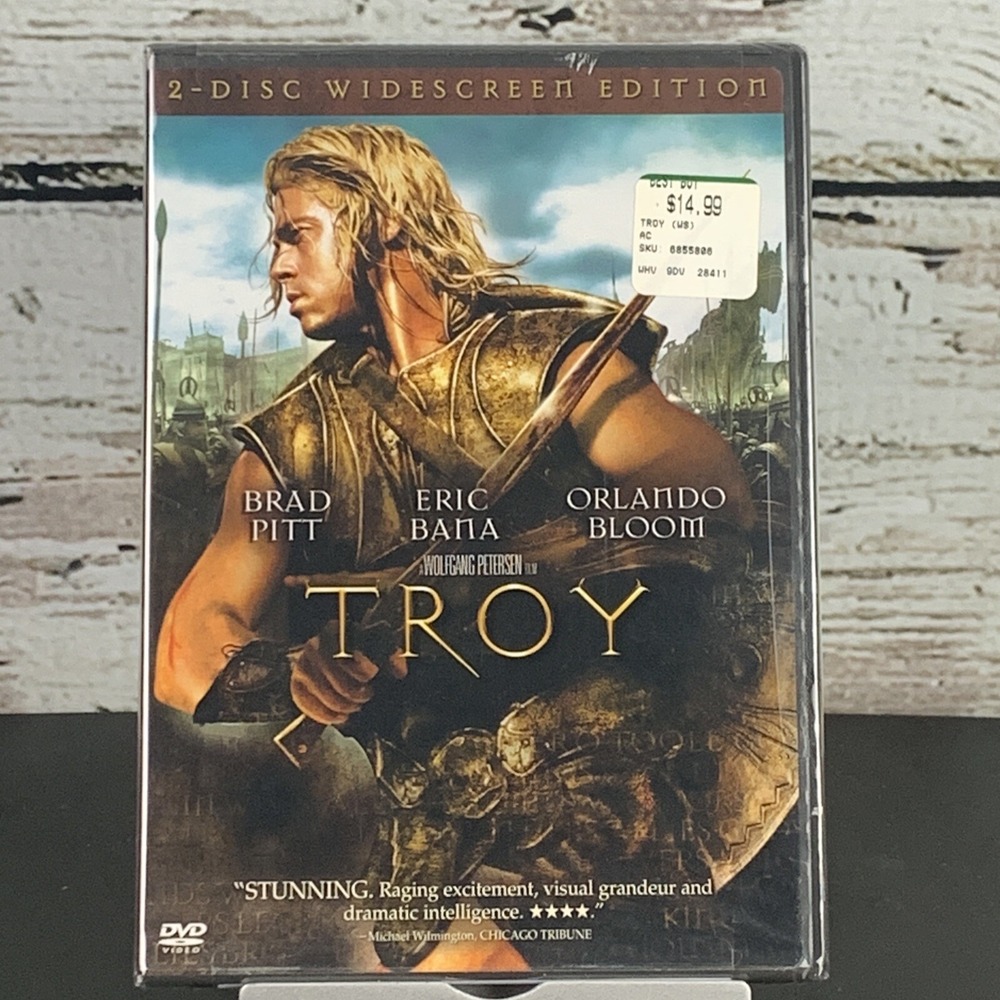Troy (DVD, 2005, 2-Disc Set, Widescreen) NEW Brad Pitt, Orlando Bloom, Eric Bana
